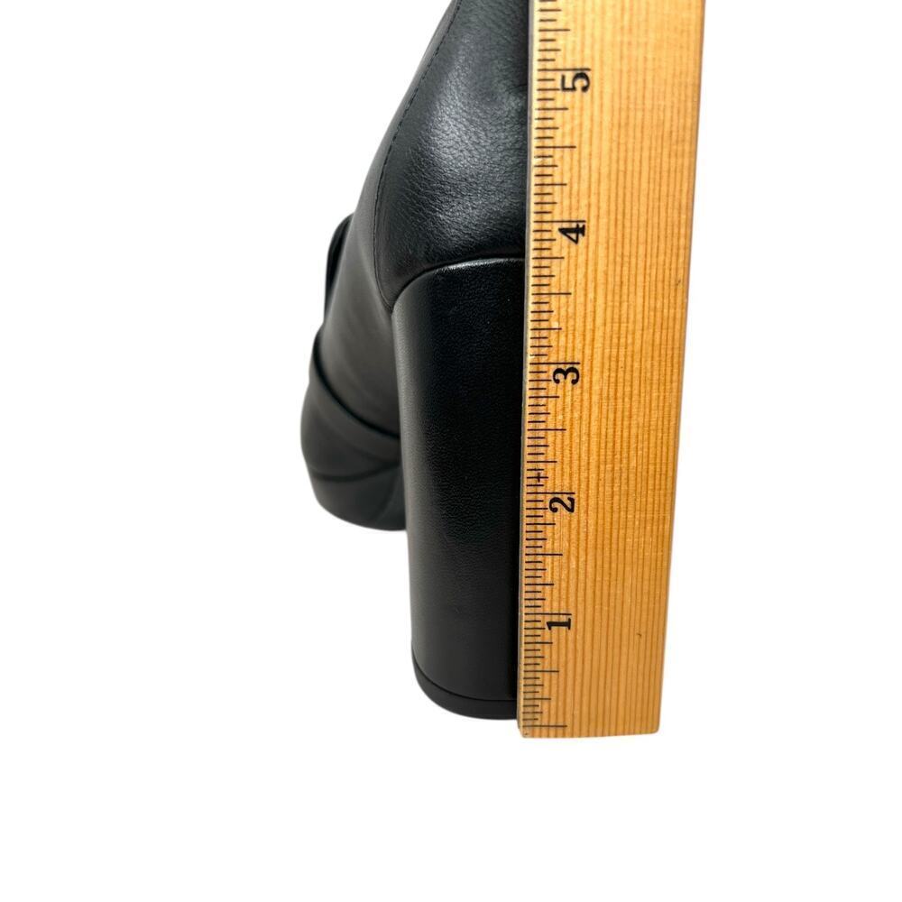 CALVIN KLEIN Pressy Platform Moc Leather Pumps 3" Heel in Black W's Size 7.5M - Picture 10 of 14
